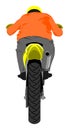 Motocross motorcycle with rider back view isolated vector illustration Royalty Free Stock Photo