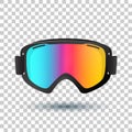 Motocross or mountain bike goggles with polarized lens islolated on transparent background. Vector Illustration.