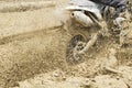 Motocross in muddy track Royalty Free Stock Photo
