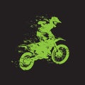 Motocross race, rider on motorbike, isolated vector illustration Royalty Free Stock Photo