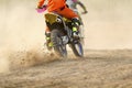 Motocross racer accelerating speed