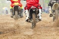 Motocross racer accelerating speed in track Royalty Free Stock Photo