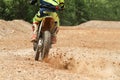 Motocross racer accelerating speed in track Royalty Free Stock Photo