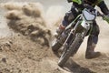 Motocross racer accelerating speed in track Royalty Free Stock Photo