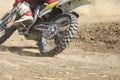 Motocross racer accelerating speed in track Royalty Free Stock Photo