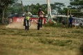 A motocross racer in action. Motocross rider in training session