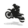 Motocross racing, abstract vector silhouette