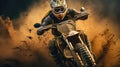 Motocross racing, Dirt track action, High-speed jumps, Dusty adrenaline, Motorbike close-ups, Extreme racing Royalty Free Stock Photo