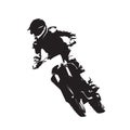 Motocross racing, fmx vector isolated silhouette Royalty Free Stock Photo