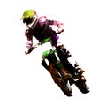 Motocross racing, polygonal fmx vector isolated illustration Royalty Free Stock Photo