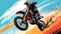 Graphic illustrator Motocross Rider Action Royalty Free Stock Photo