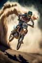 Motocross rider in action. Extreme motocross race.