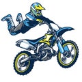 Motocross rider doing superman trick Royalty Free Stock Photo