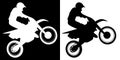 Motocross Rider and Motorcycle Silhouette Isolated Vector Illustration Royalty Free Stock Photo