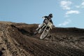 Motocross rider on race track