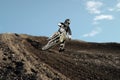 Motocross rider on race track