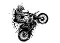 Motocross rider ride the motocross bike vector illustration Royalty Free Stock Photo