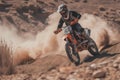 Motocross Rider on Rugged Trail