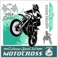 Motocross Rider - vector emblem and logos Royalty Free Stock Photo