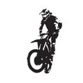 Motocross rider vector isolated silhouette Royalty Free Stock Photo