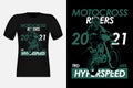 Motocross Riders Hyper speed Silhouette Vintage T-Shirt Design