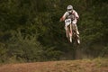 Motocross riders in the jump Royalty Free Stock Photo
