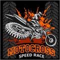 Motocross sport emblem