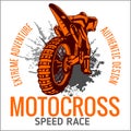 Motocross sport emblem