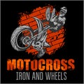 Motocross sport - grunge poster Royalty Free Stock Photo