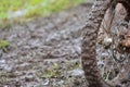 Motocross tyre in mud