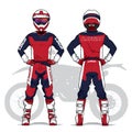 Motocross uniform design set mock up vector Royalty Free Stock Photo