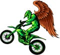 Motocross with wings vector illustration Royalty Free Stock Photo