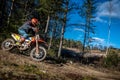 Motocross in wood track Royalty Free Stock Photo