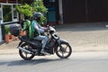 motocycle in the road bekasi indonesia. gojek Royalty Free Stock Photo