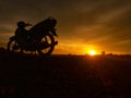 Motocycle in sunrise