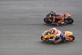 Motogp 125cc Side-by-Side Racing Action Royalty Free Stock Photo