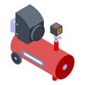 Motor air compressor icon, isometric style Royalty Free Stock Photo