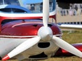 Motor of the airplane with propeller Royalty Free Stock Photo