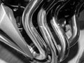 Motor bike detail, black and white color Royalty Free Stock Photo