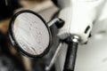 Motor bike detail with rain Royalty Free Stock Photo