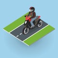 Motor Bike on the Road. Top View Royalty Free Stock Photo