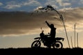 Motor Biker Silhouette at Sunset