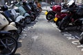 Motor bikes parked in a row