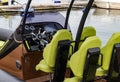 Motor boat cockpit Royalty Free Stock Photo