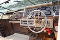 Motor boat docked in the marina. Royalty Free Stock Photo