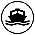Motor Boat icon in black circle
