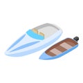 Motor boat icon isometric vector. New modern different speedboat icon