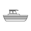 Motor boat icon, outline style Royalty Free Stock Photo