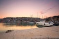 Motor boat in Mikrolimano marina, Athens.