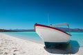 White boat at Playa Isla Coronado, Mexico